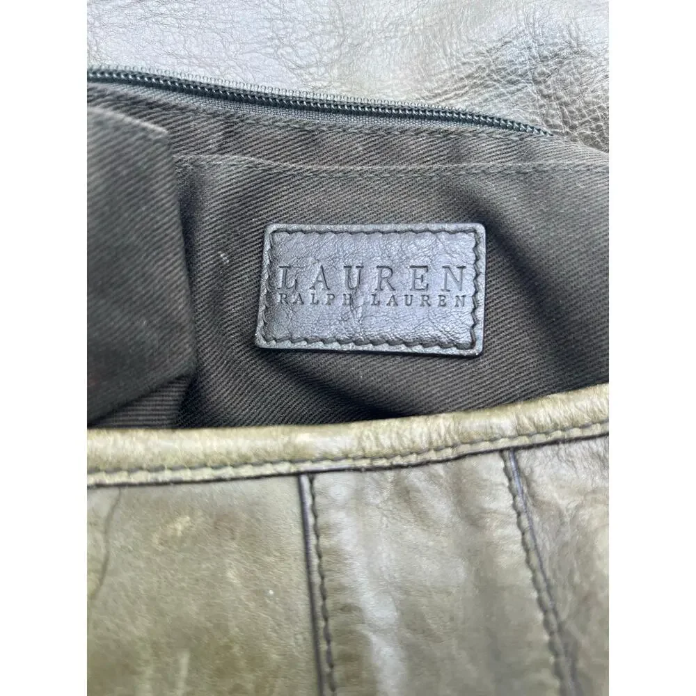 RALPH LAUREN RARE Vintage Soho Satchel, Green Leather